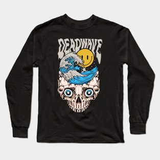 dead wave skull Long Sleeve T-Shirt